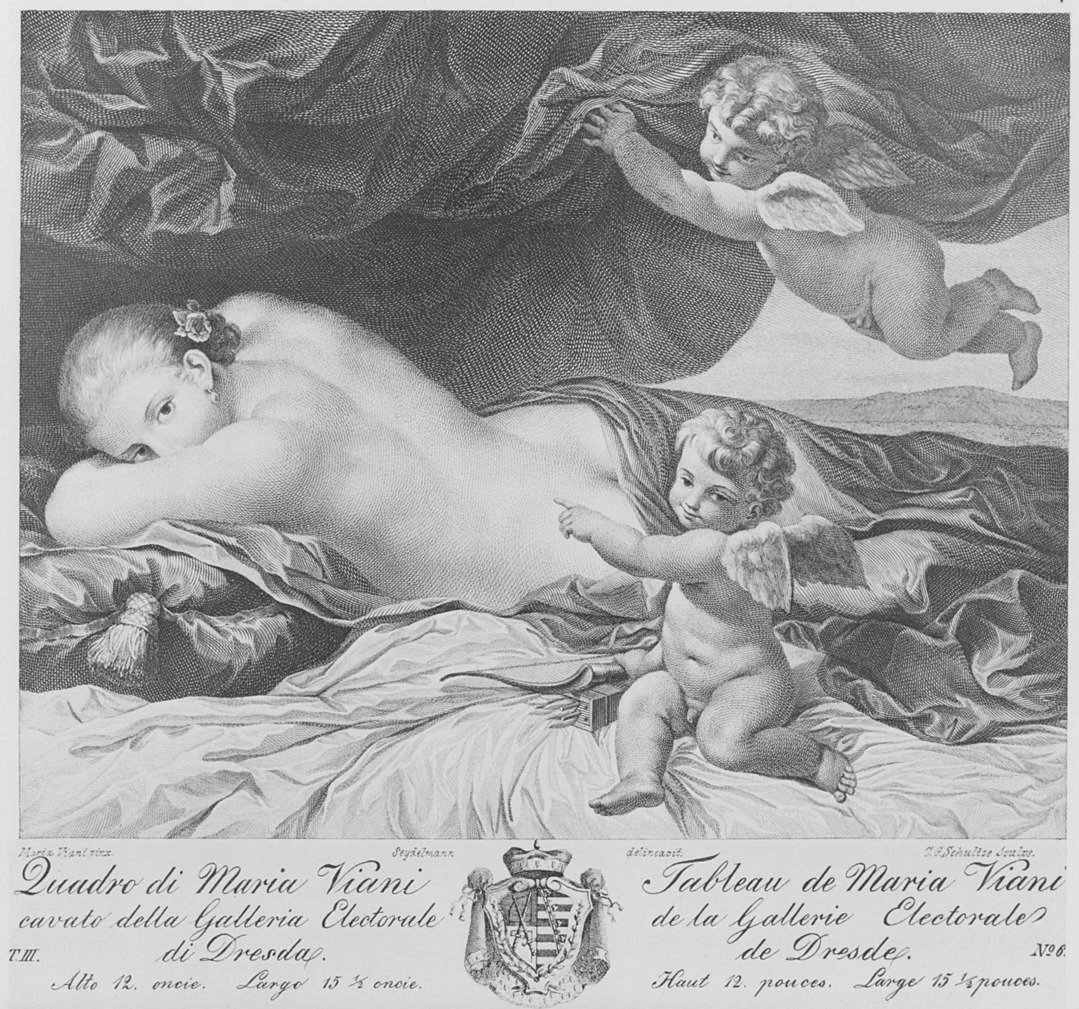 Incisione con Venere e Cupido - Galeriewerk Heineken, Dresda